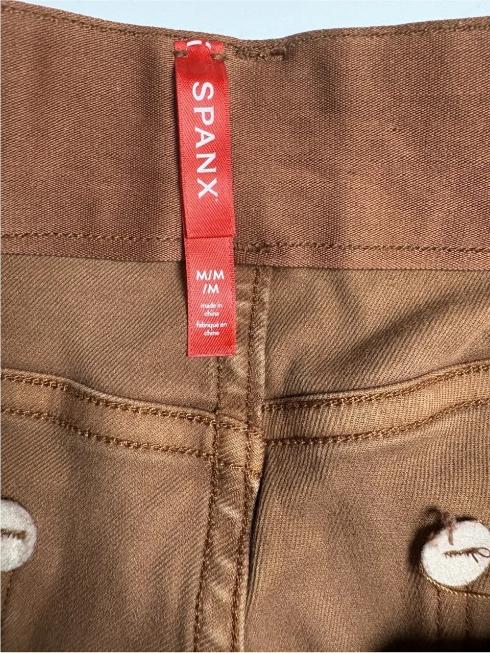 SPANX Stretch Twill Womens Medium Rust Pull On Casual Shorts 5